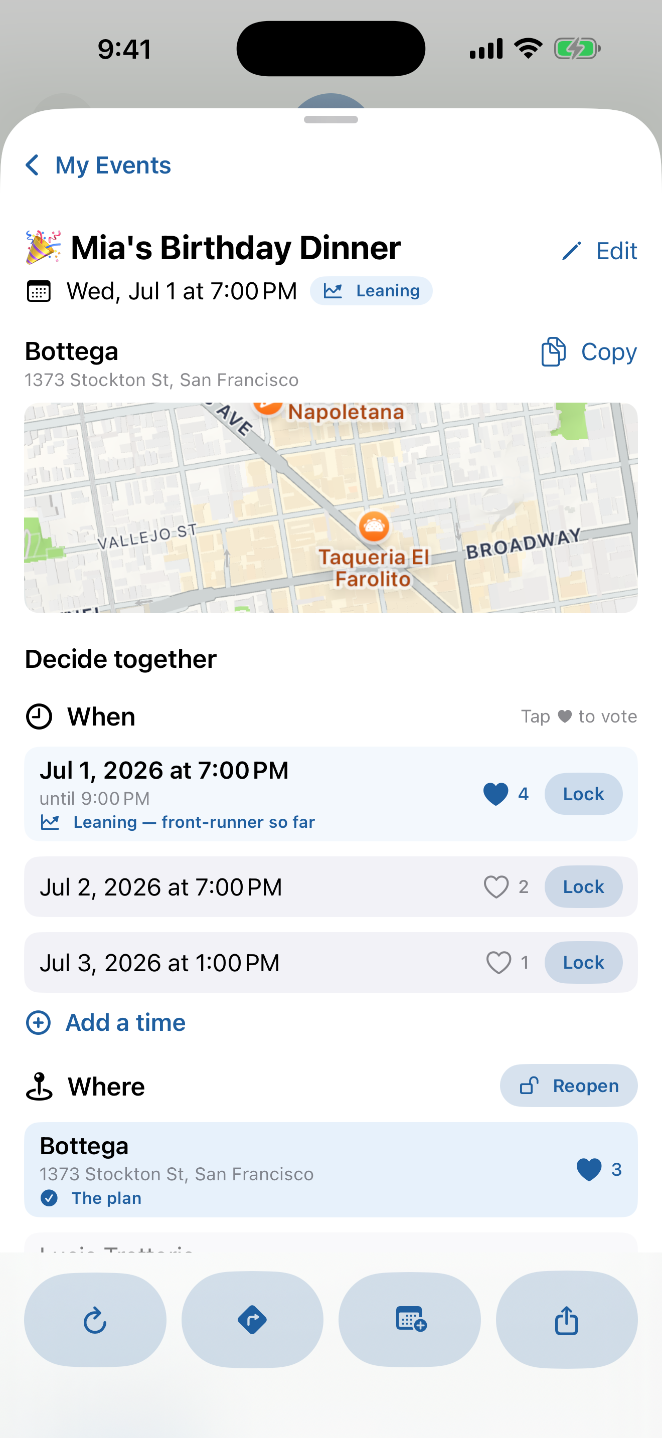 Voting together on when to meet